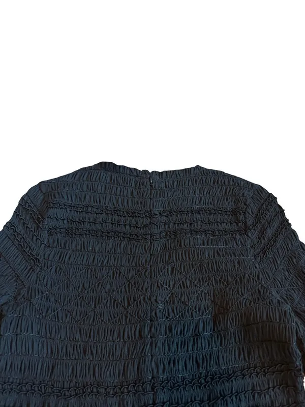 Ulla Johnson Black Smocked Tiered Ruffle Long Sleeve Nadia Dress Size 0 Women's - Image 9