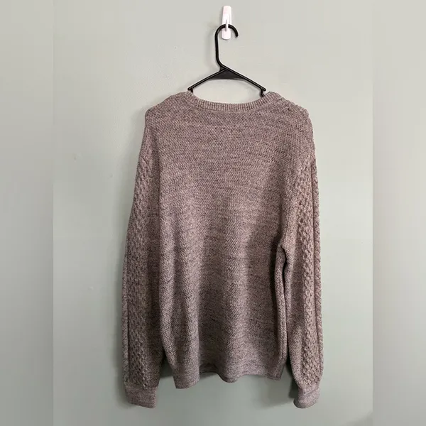 GAP Heather Gray Cable Knit Oversized Sweater Crew Neck Fisherman 2017 Sz XL - Image 4