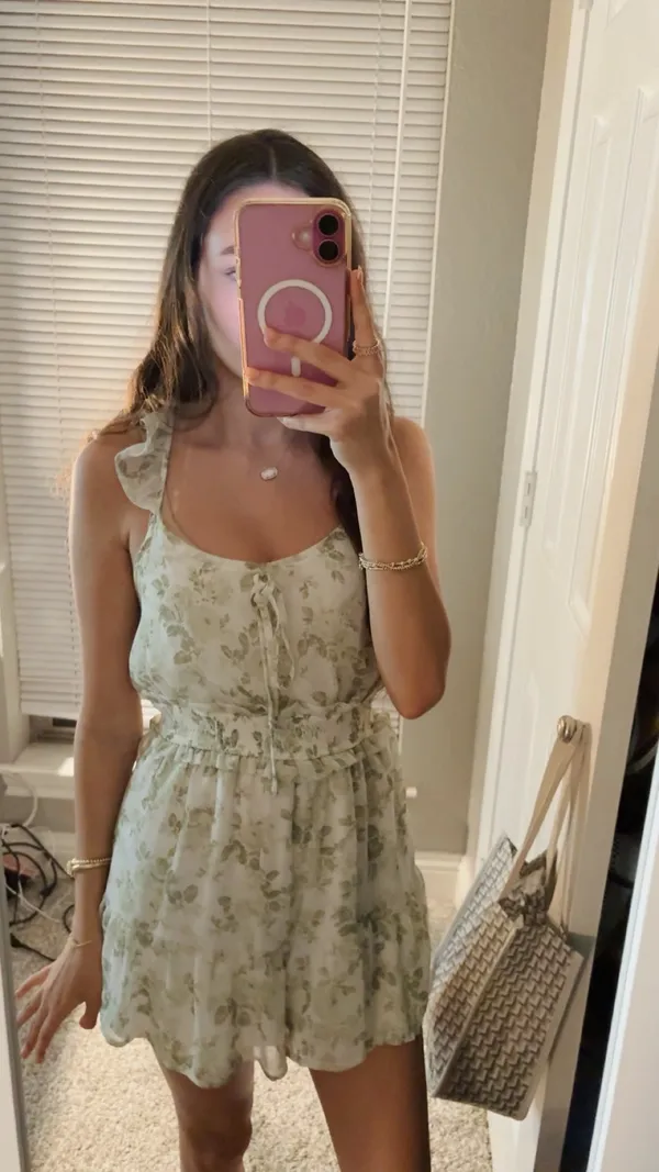 Floral romper Green Size XXS - Image 2
