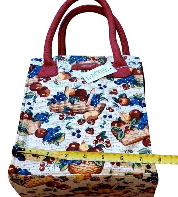 New Longaberger Homestead Collection Fruit Handbag Purse Tote Bag Small - Image 9