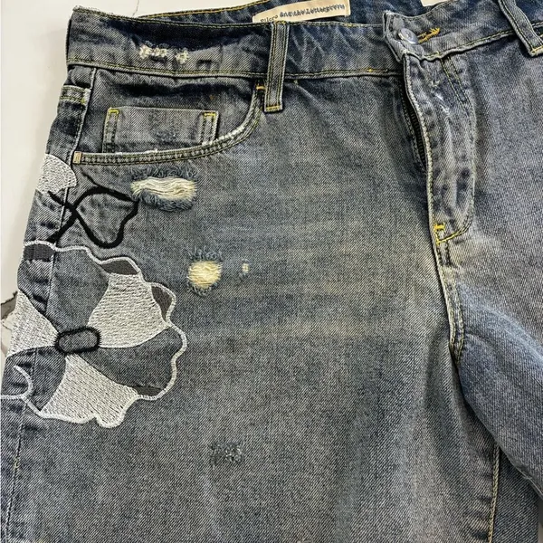 Pilcro Blue Floral Jean Shorts - Image 3