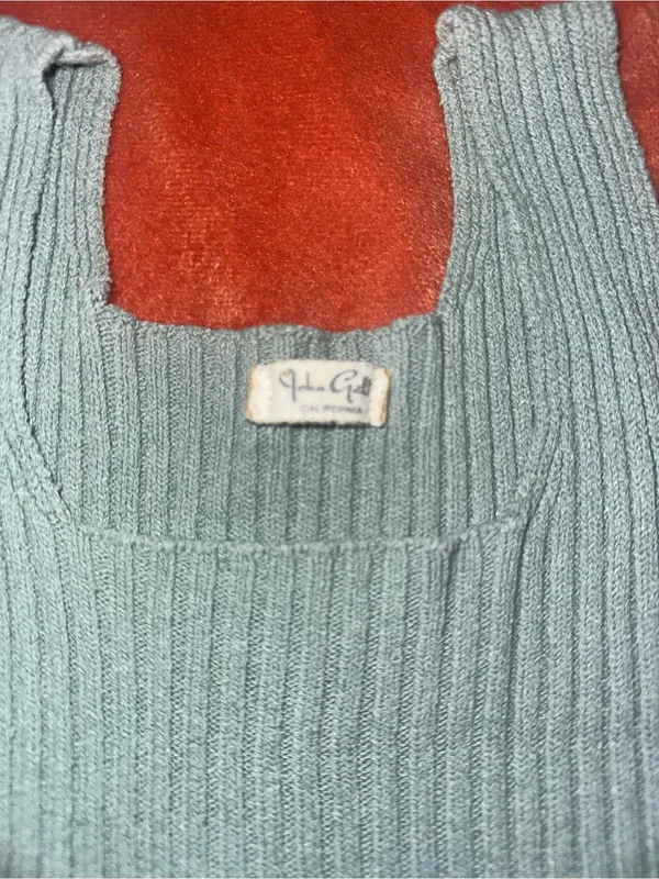 John Galt Square Neck Cropped Ribbed Sweater Tank - Image 3