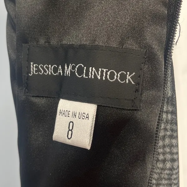 Vtg Jessica McClintock 90s Lace Drop Waist Dress Sz 8 Whimsigoth Dark Coquette - Image 10