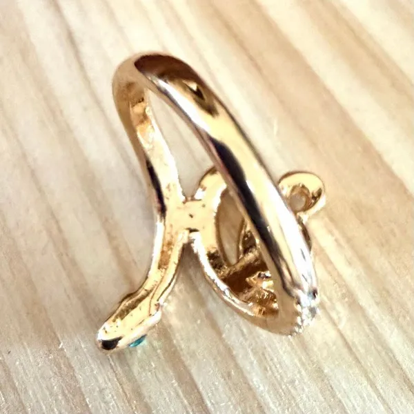 Gold Tone Crystal Snake Ring - Image 6