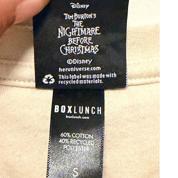 The Nightmare Before Christmas Disney Sweatshirt Sz S Halloween Y2K Gothcore Emo - Image 2