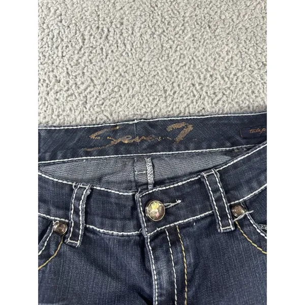 Seven 7 Bootcut Jeans‎ Women 31 Low Rise Thick Stitch Western Festival Y2K Biker - Image 8