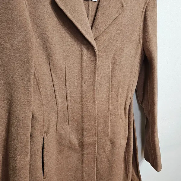Mango Wool coat with handmade belt Medium Brown Women's Size XS 57006721 - Image 7