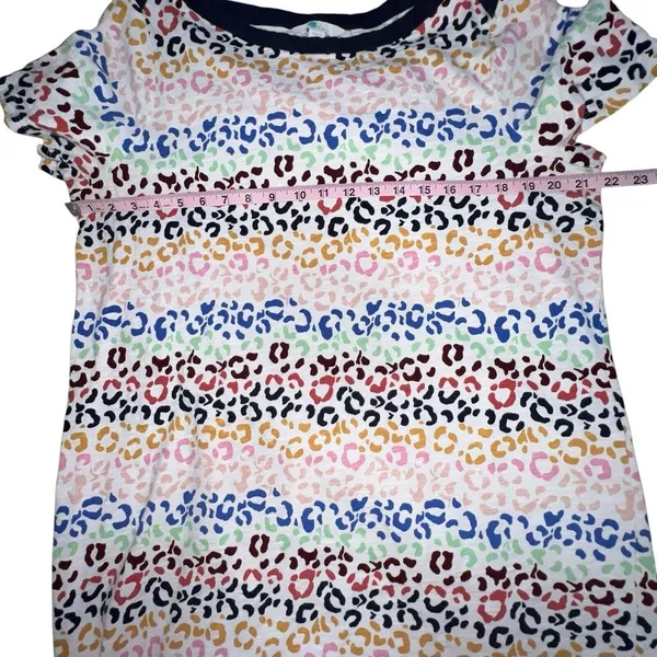 Boden Georgia T-Shirt Dress Jersey Leopard Rainbow Striped Multi Women Size 14R‎ - Image 6