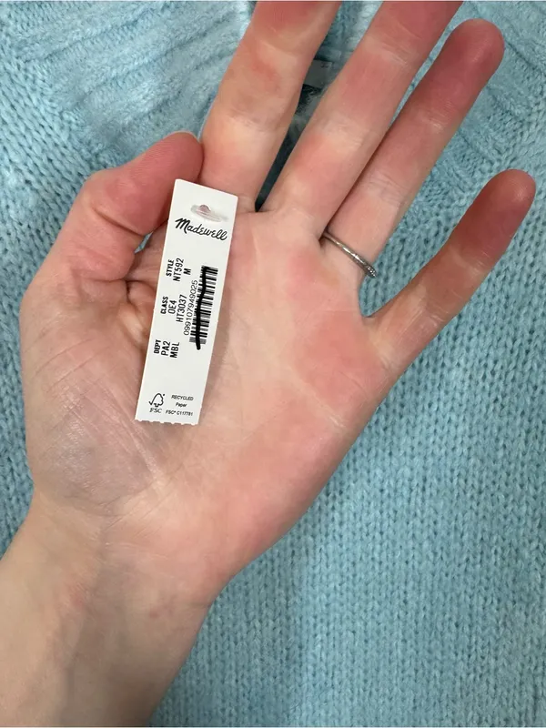 Madewell Chunky Knit Alpaca Blend Turtleneck mint blue size‎ medium nwt - Image 4