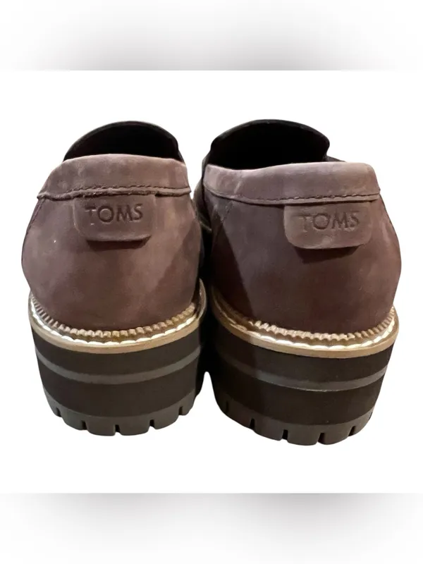 TOMS Cara Lug Sole Penny Loafers – Oak Brown Leather – Women’s Size 8 NWT No Box - Image 5