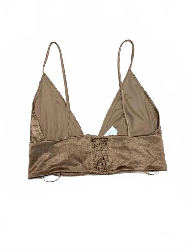 Zara NWT Brown Velvet Bralette V-Neck Crop Top S Coquette Whimsygoth Y2K - Image 2