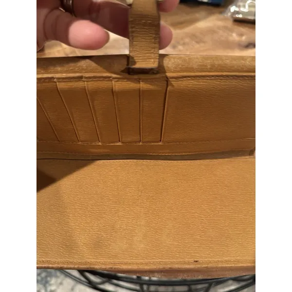 Authentic Gucci Vintage Tan Leather Clutch Wallet Jackie Clasp Italy‎ - Image 6
