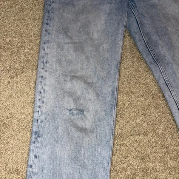 All Saints Imogen High-Rise slim straight Jeans Light Wash Distressed Size‎ 27 - Image 9