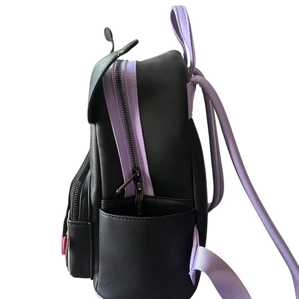 Loungefly Sanrio Kuromi Cosplay Mini Backpack Black Purple Skull‎ 3D Ears Tail - Image 3