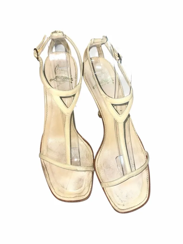 Roeposh - Tan TStrap Christian Louboutin Heels Shoes 39 1/2 - Image 13