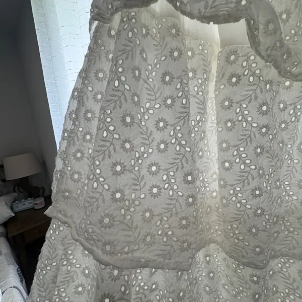 Macys White Tiered Dress Eyelet - Image 3