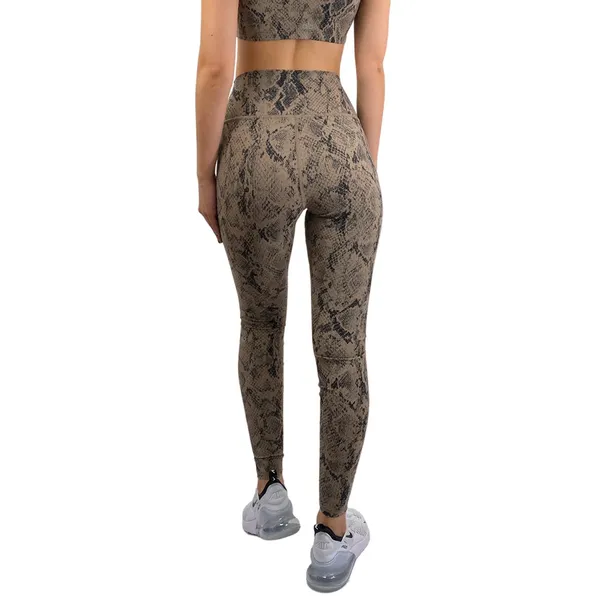 Alo Yoga High Waist Snakeskin Vapor Leggings Tan Black Animal Print Size M - Image 2
