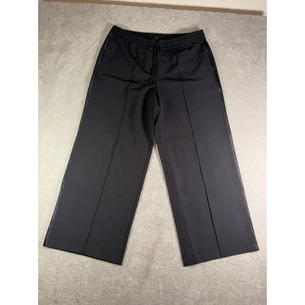 Athleta Endeavor High Rise Relaxed Wide Leg Pants Women Size XL Black Drawstring - Image 2