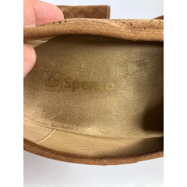 Spenco Siesta Loafers Womens 7.5 Brown Good Suede Laser Cut Perforated Slip On - Image 5