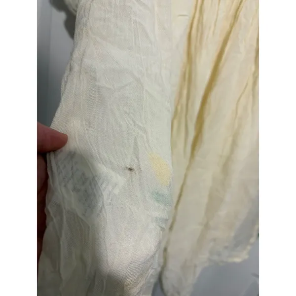 Riviera Sun Peasant‎ Dress Embroidered Floral Cream Gauze NWT Boho Medium - Image 5