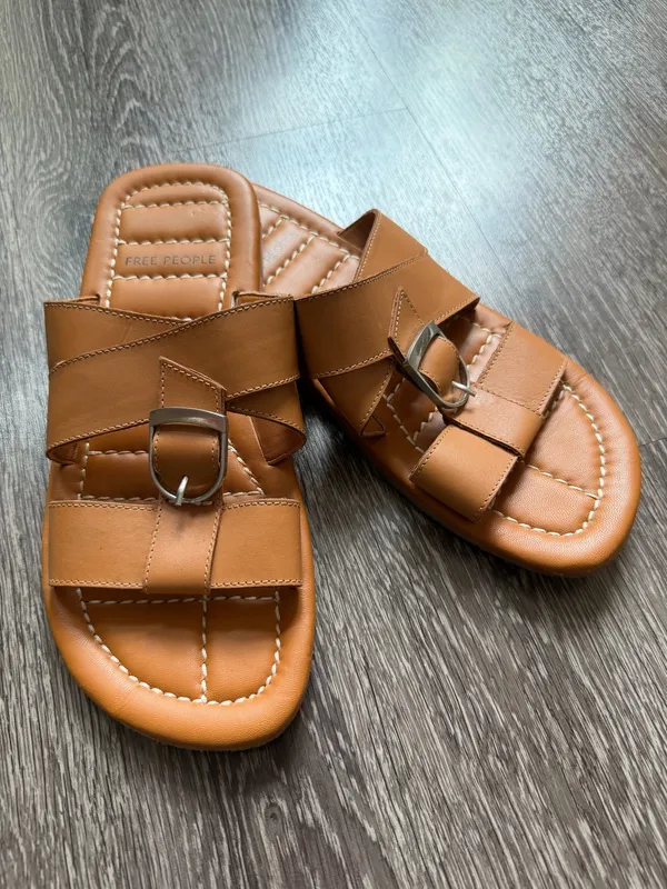 Free People Sloan Buckle Sandals in Cinnamon Clay/Cognac - Image 9