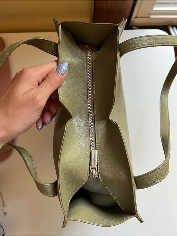 Pixie Mood Olive Tote with V-Notch Top - Image 9