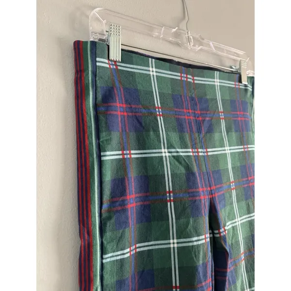 Gretchen Scott Gripeless Pull On Slim Fit Pants Green Tartan Plaid Size Small - Image 5