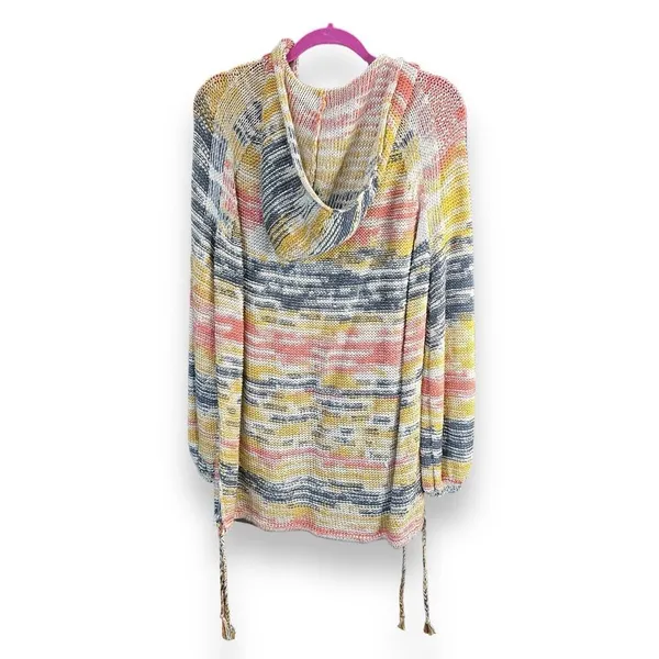 Free People Boho Rope Tie Side Hooded Tunic Sweater Oversized‎ Size S - Image 3