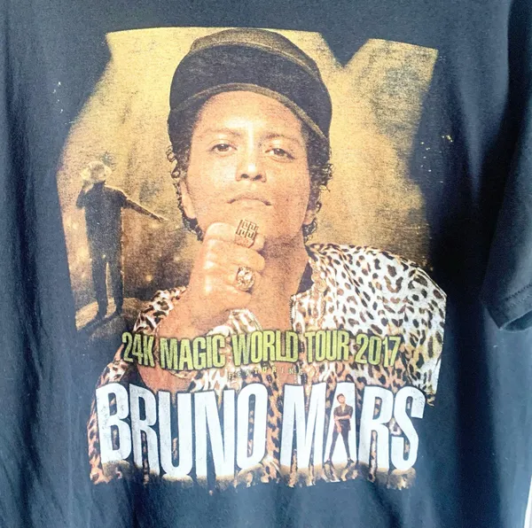 Bruno Mars 24K Magic World Tour 2017 Concert T-Shirt Graphic Tee Music Gildan L - Image 2