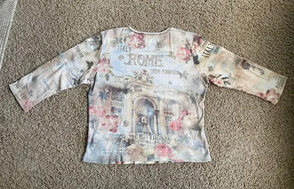 Vintage Cactus Rome Top Sz L 3/4 Sleeves - Image 3