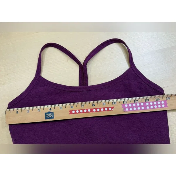 Beyond Yoga Womens Large Spacedye Slim Racerback Cropped Tank Bra Aubergine Beet - Image 8