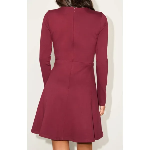 NWT Lulus Size XS Forever Chic Burgundy Maroon Red Long Sleeve Dress Modest - Image 2