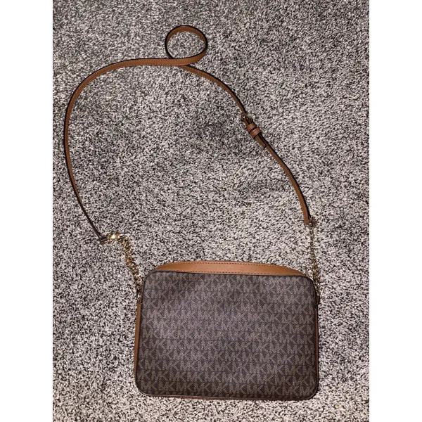 Michael Kors Jet Set Signature Brown Crossbody Bag - Image 4