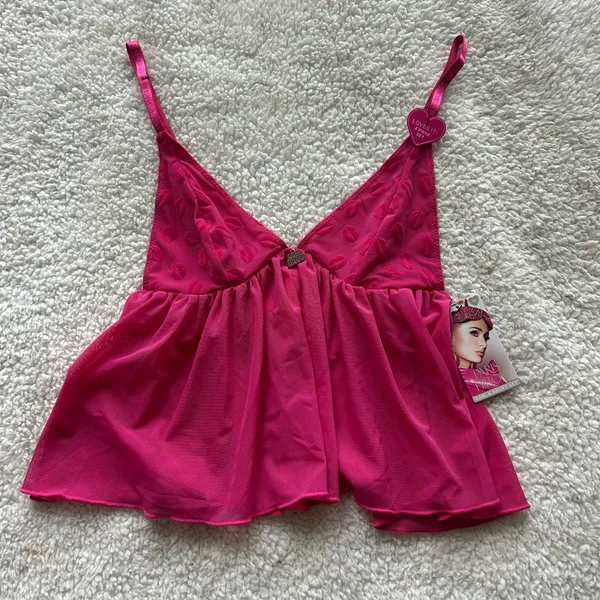 NWT Paris Hilton Pink mesh lounge set Size M - Image 2