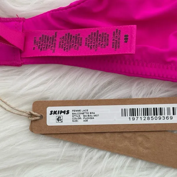 Skims Femme Lace Balconette Bra Fuchsia Size 40B - Image 9