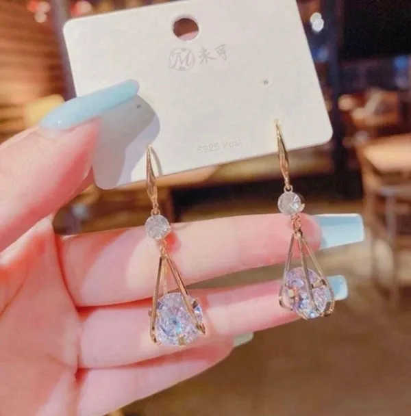 18K Gold Plated Crystal Drop Dangle Earrings for Women - Image 3