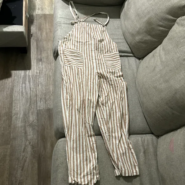 Striped Overall Almost Famous Jumpsuit - Image 2
