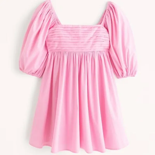 Abercrombie Puff Sleeve Emerson Mini Dress Pink - Image 2