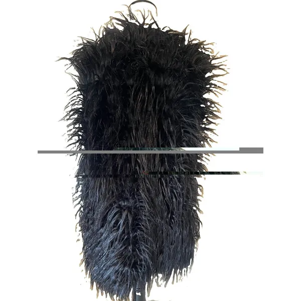Vera and Lucy Black Shaggy Faux Fur Gilet M/L Glam Rock Alt-Fashion Boho Chic - Image 4