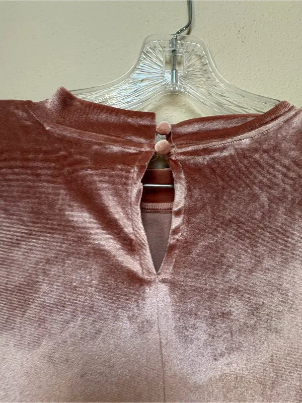 Hayden Dusty Rose Velvet Pleated Midi Dress L Cottagecore Romantic Prairie Boho - Image 5