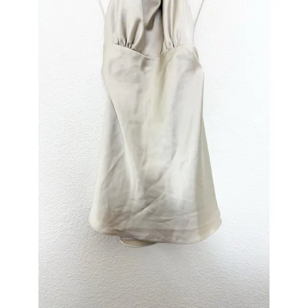 Zara Woman NWT SS25 Grey/ Beige Short Satin Halter Dress Size Medium 8482/331 - Image 10