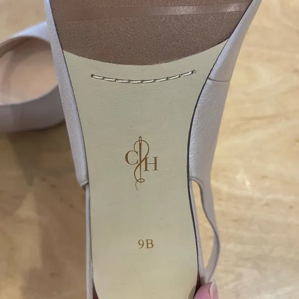 Cole Haan Womens‎ Leather Peep Toe Maya Slingback Heel Pumps Nude Size 9B NWOT - Image 6