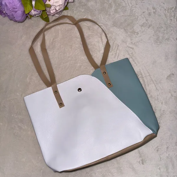 NEW Boutique White and Turquoise Shoulder Bag - Image 5