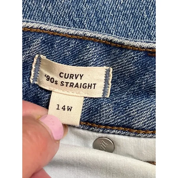 Madewell The Plus Curvy 90’s Straight Blue Jeans, size 14W, DM784, high-rise - Image 12