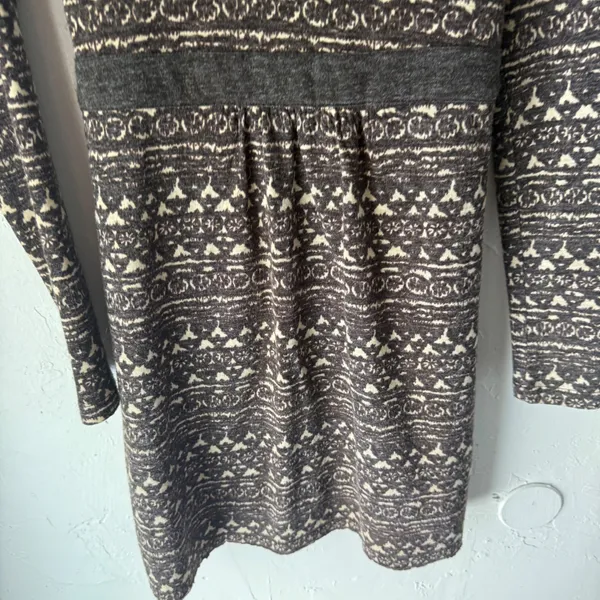 Hazel Brown‎ Patterned Long Sleeve Cowl Neck Knit Dress Fair Isle Print Small S - Image 4