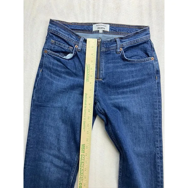 Reformation Jeans Julianna Zip‎ Mid Rise Straight Leg Jeans 26 Organic Cotton - Image 5