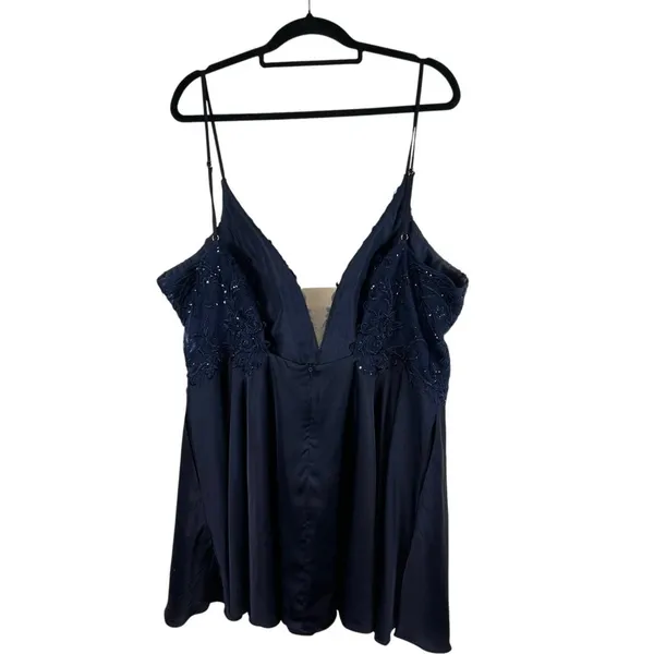 Alyce Paris strapless glitter cocktail dress Blue Plus Size 22 Evening Romantic‎ - Image 2