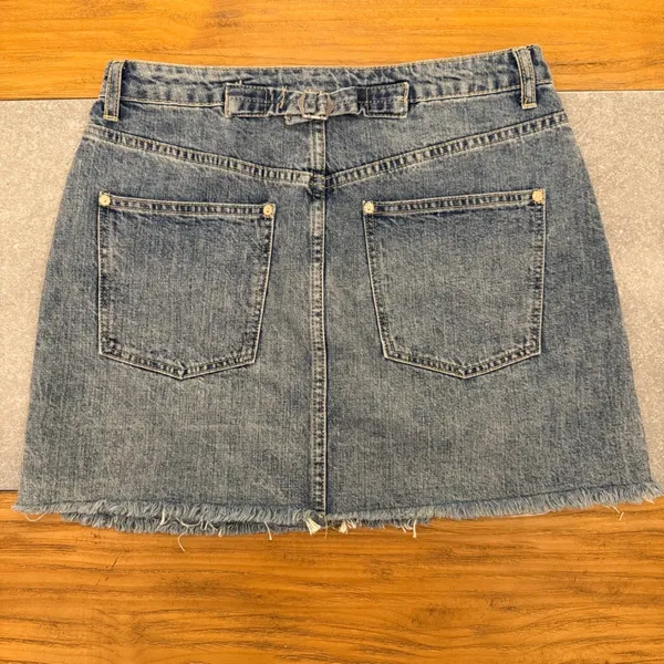 Free People We The Free High Rise Distressed Denim Mini Skirt Size 29 - Image 3