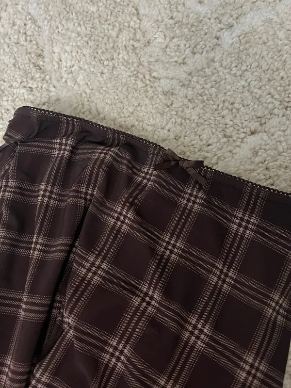 Brown plaid midi skirt Size M - Image 3
