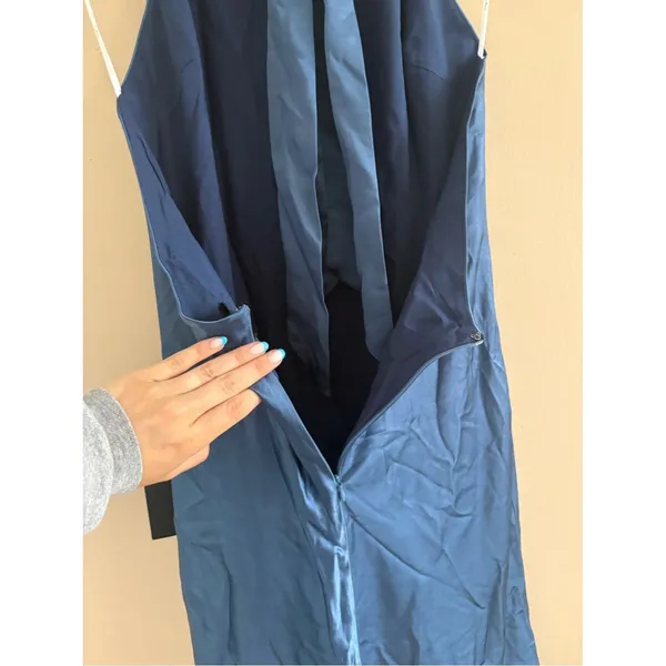 Lulus Exceptional Status Blue Halter Backless Slip Midi Dress Size Medium Gala - Image 10